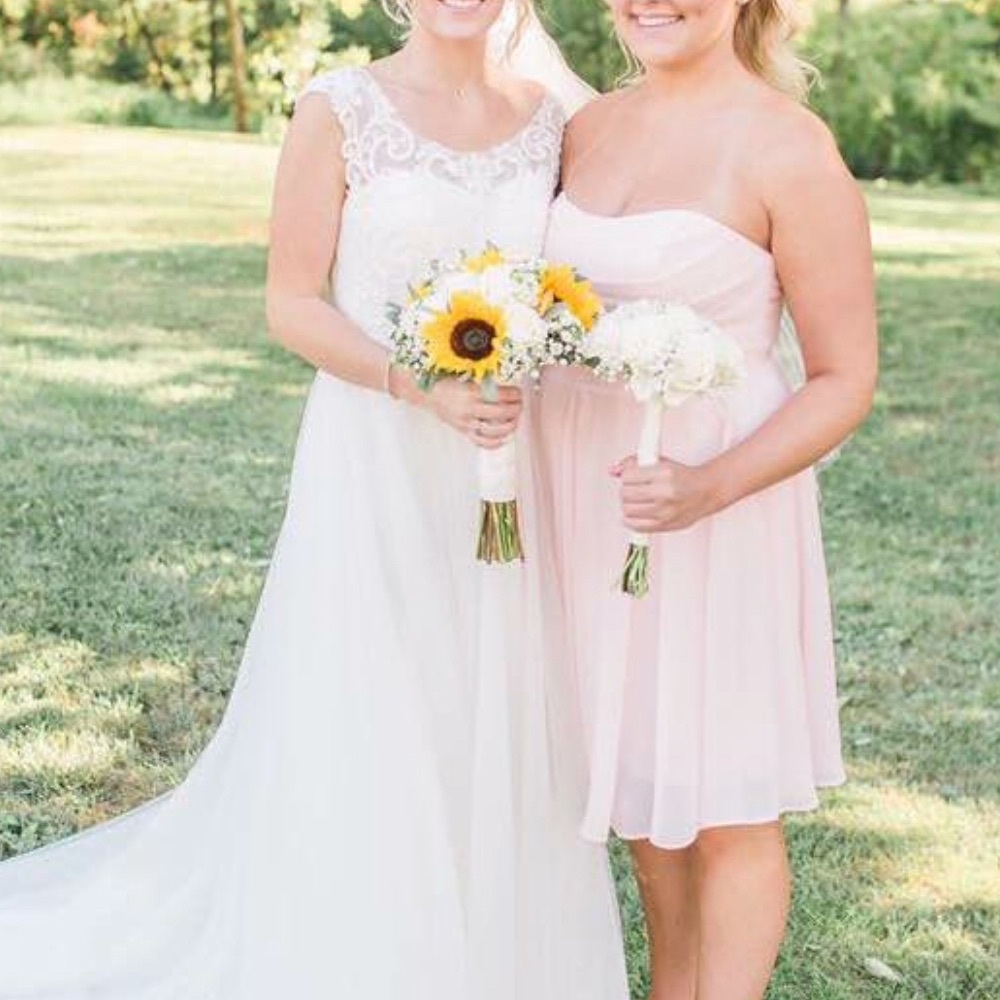 Blush Pink Convertible Strap Chiffon Dress